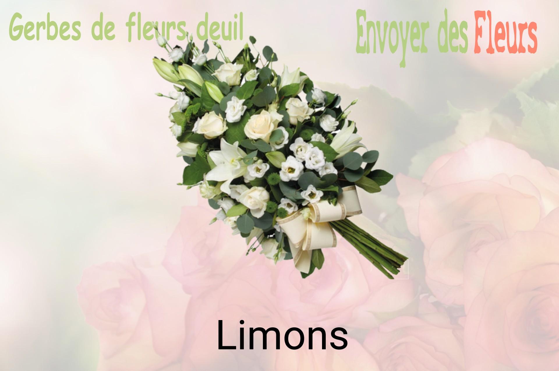 Gerbe de fleurs de deuil livrée à Limons